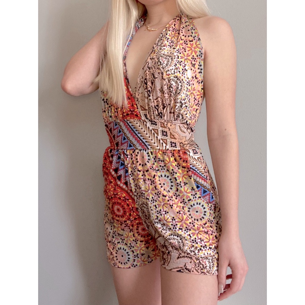 Rue21 Multicolor Deep V Romper